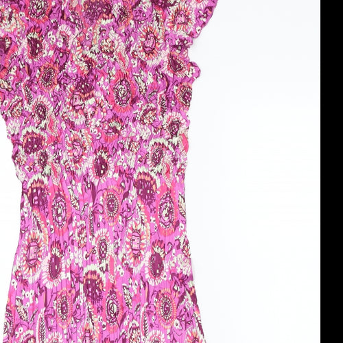 EAST Womens Pink Floral  A-Line  Size 14