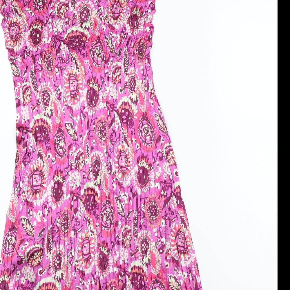 EAST Womens Pink Floral  A-Line  Size 14