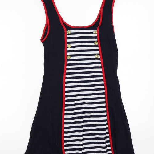 Smoove Womens Blue Striped  A-Line  Size M