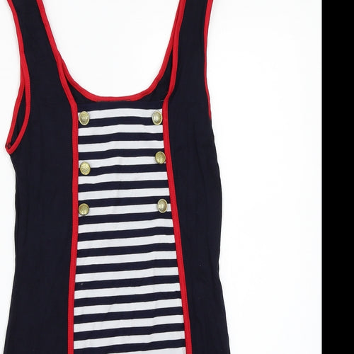 Smoove Womens Blue Striped  A-Line  Size M