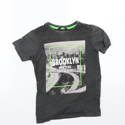 George Boys Grey   Basic T-Shirt Size 6-7 Years