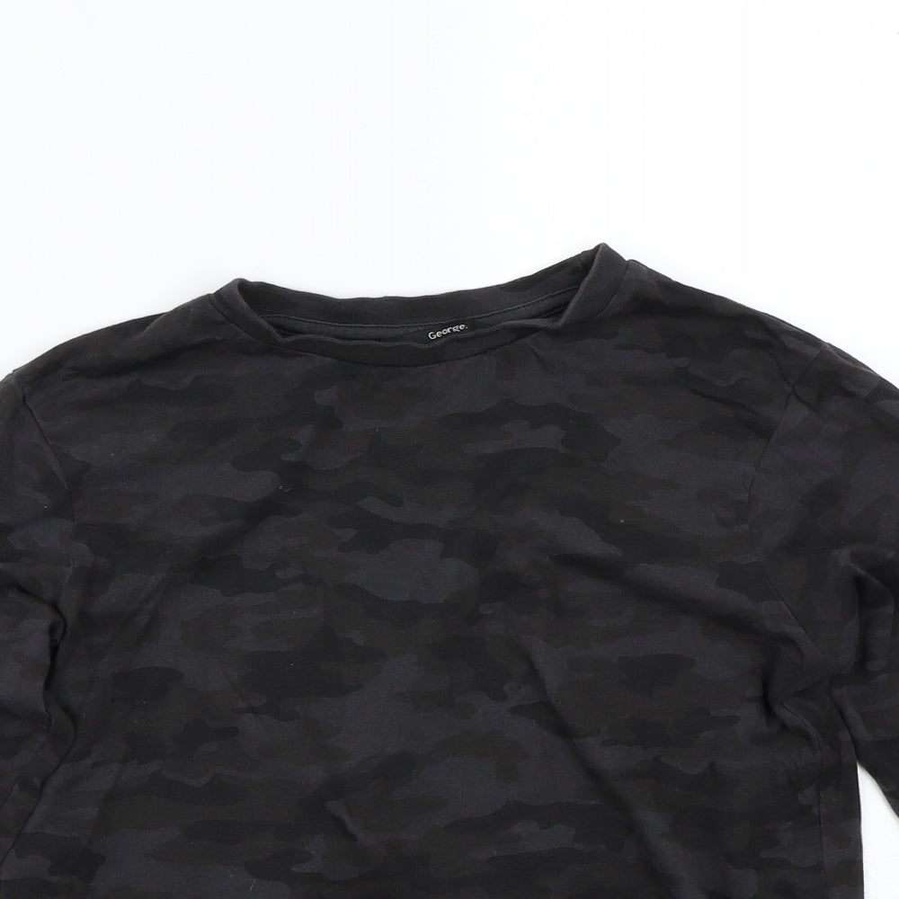 George Boys Grey Camouflage  Basic T-Shirt Size 9-10 Years