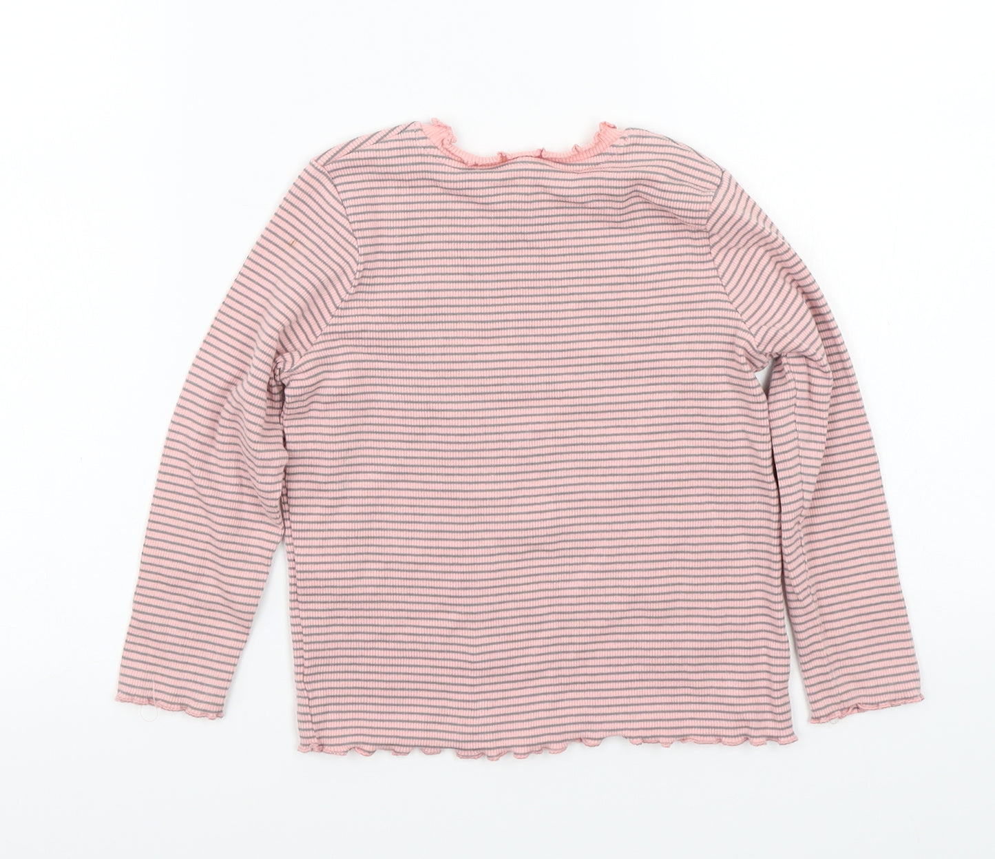 Marks and Spencer Girls Pink Striped  Basic T-Shirt Size 2-3 Years