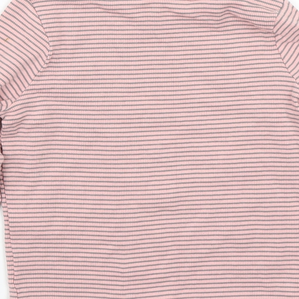 Marks and Spencer Girls Pink Striped  Basic T-Shirt Size 2-3 Years