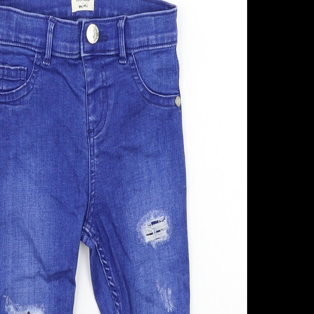 River Island Girls Blue   Capri Trousers Size 2 Years