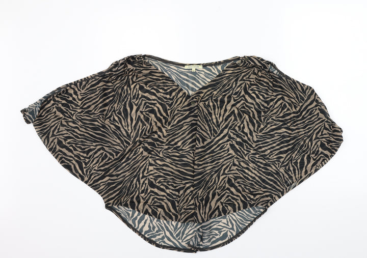 River Island Womens Brown Animal Print Basic T-Shirt Size 8