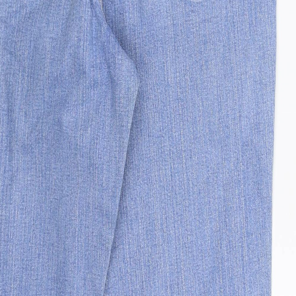 BHS Womens Blue Floral Denim Bootcut Jeans Size 14 L30 in