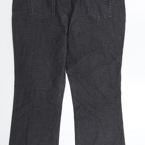 Per Una Womens Black  Denim Bootcut Jeans Size 18 L28 in