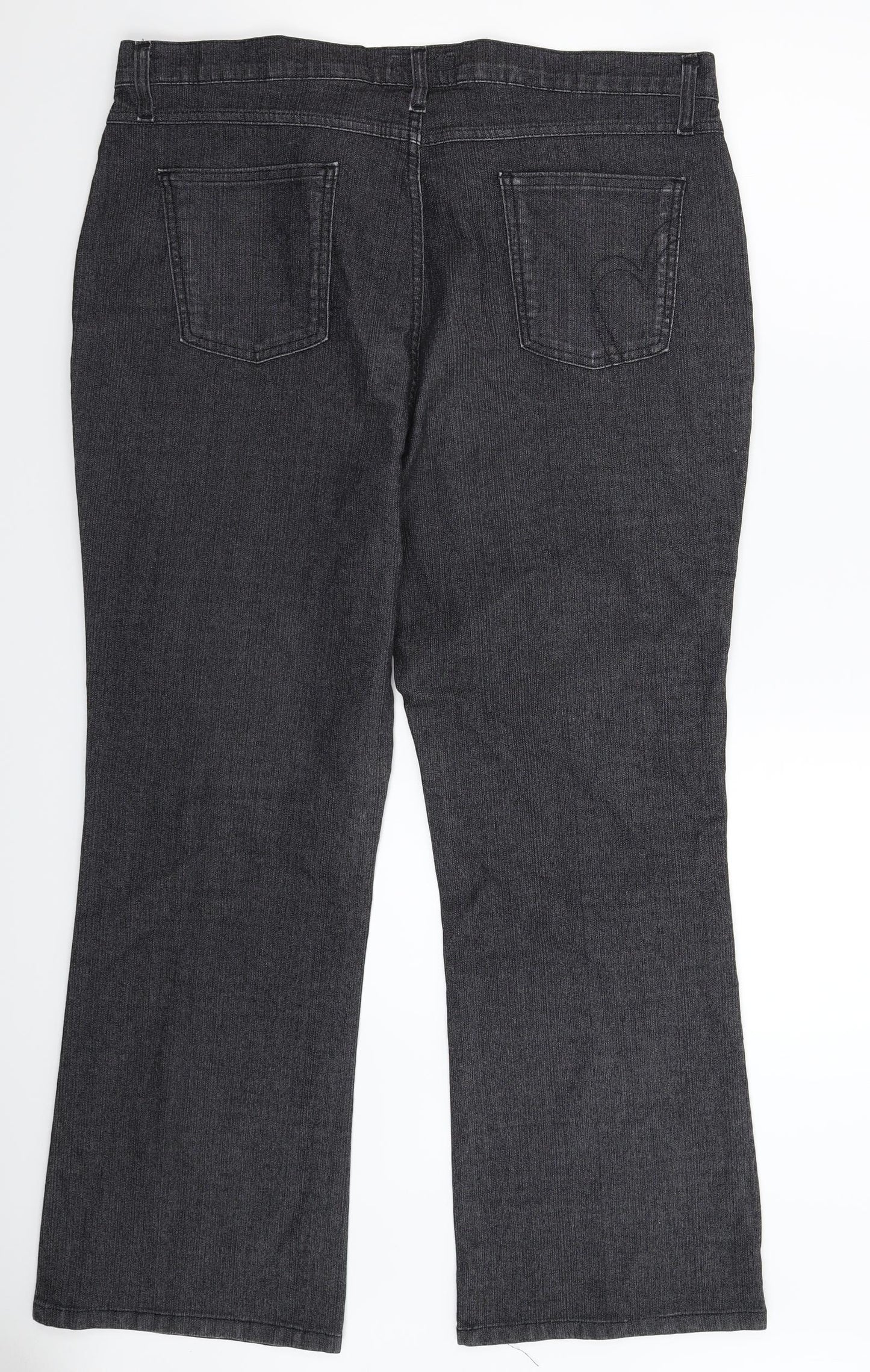 Per Una Womens Black  Denim Bootcut Jeans Size 18 L28 in