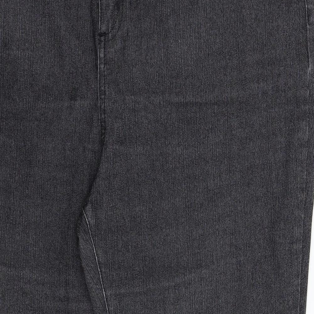 Per Una Womens Black  Denim Bootcut Jeans Size 18 L28 in