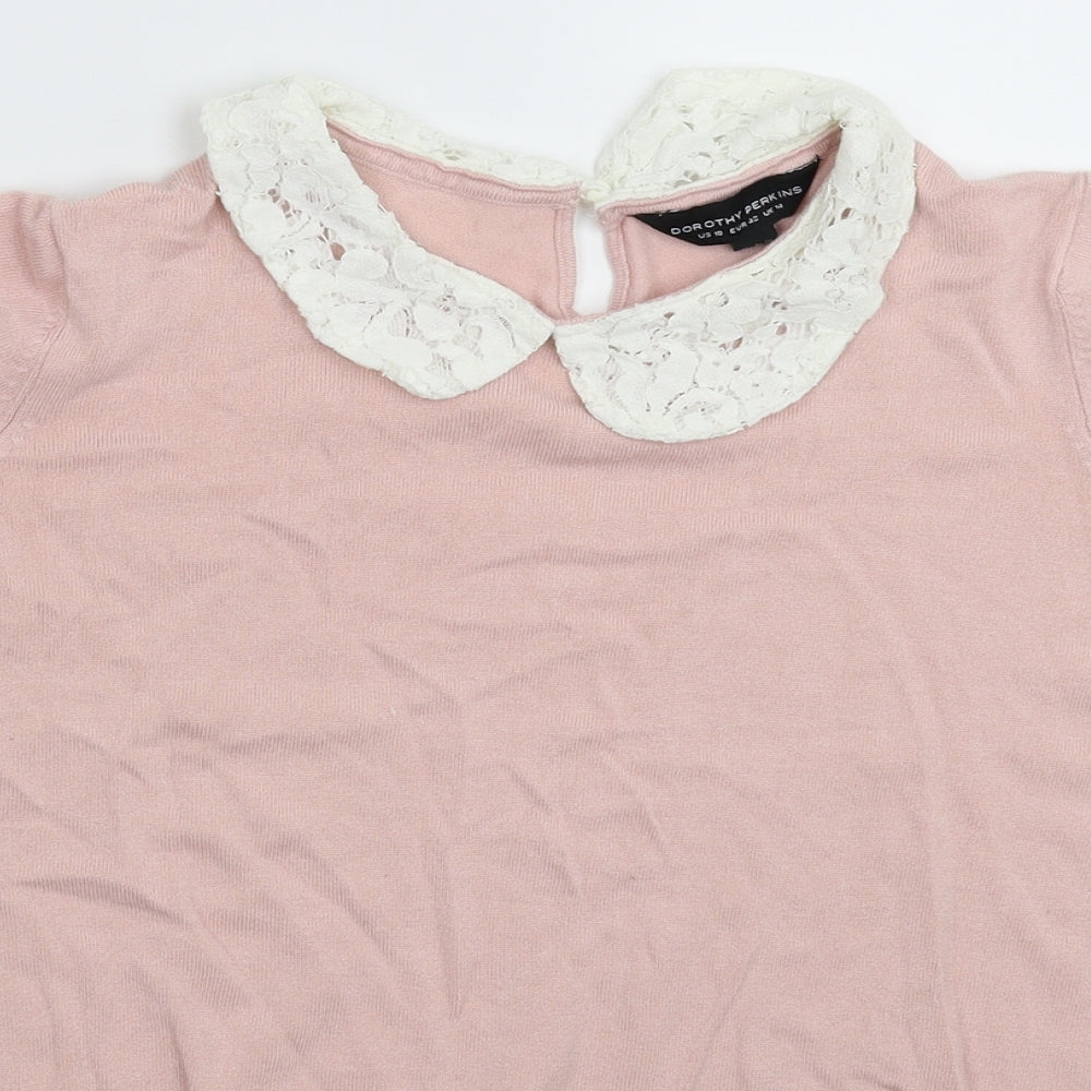 Dorothy Perkins Womens Pink  Knit Pullover Jumper Size 14