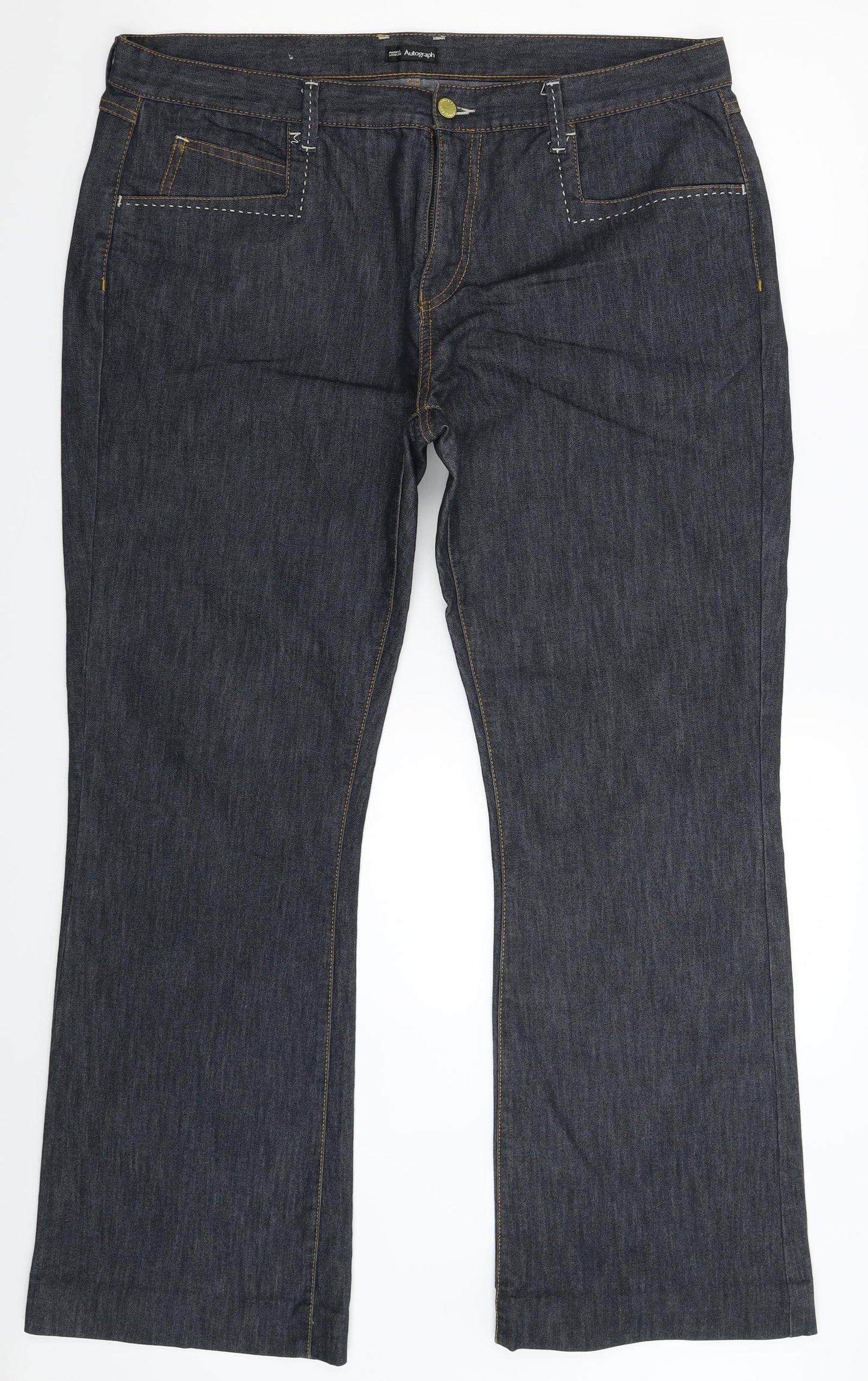 Marks and Spencer Womens Blue  Denim Bootcut Jeans Size 18 L31 in