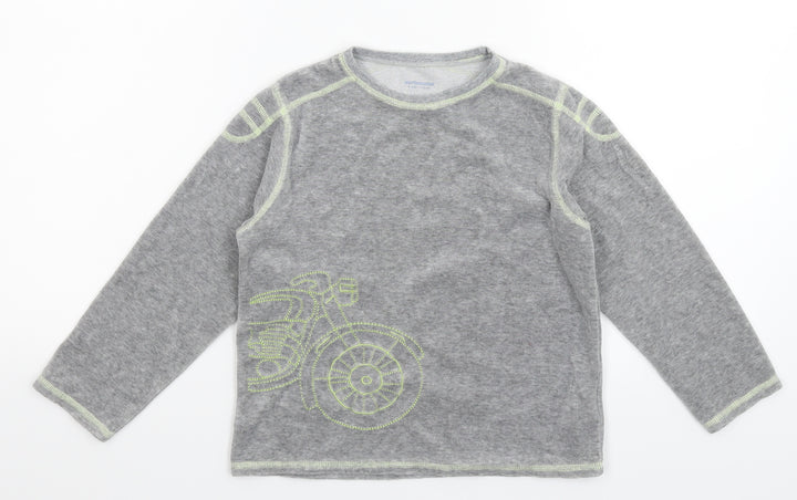 Vertbaudet Girls Grey Solid Top Pyjama Top Size 6 Years