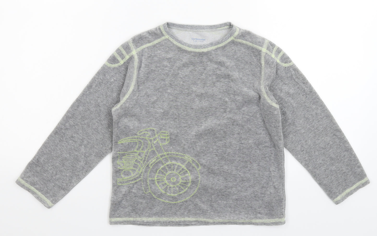 Vertbaudet Girls Grey Solid  Top Pyjama Top Size 6 Years