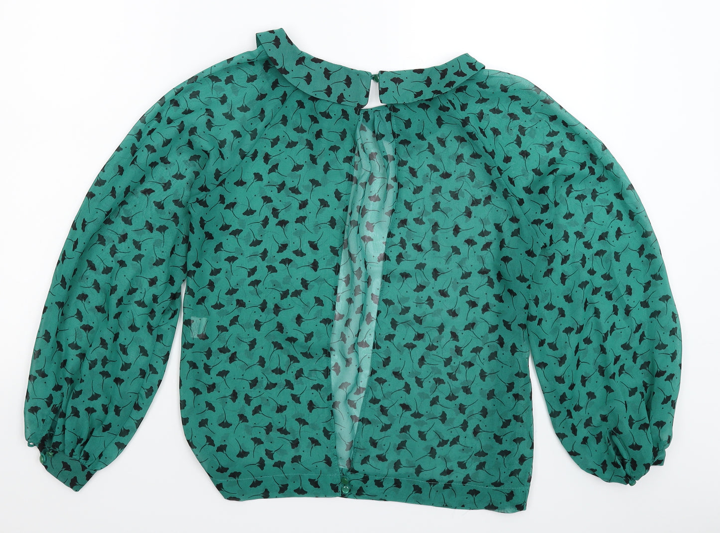 Atmosphere Womens Green Floral Satin Basic Blouse Size 10