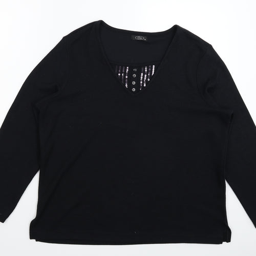 BM Womens Black  Knit Pullover Jumper Size M