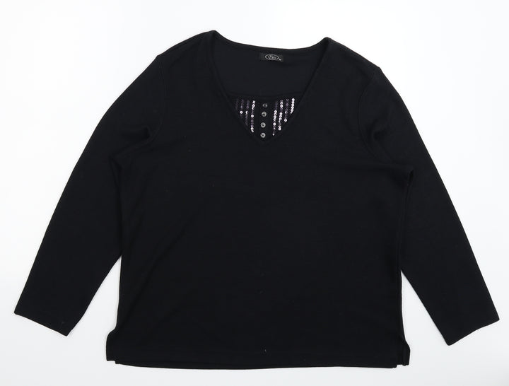 BM Womens Black  Knit Pullover Jumper Size M