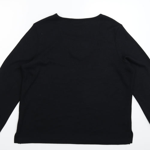 BM Womens Black  Knit Pullover Jumper Size M