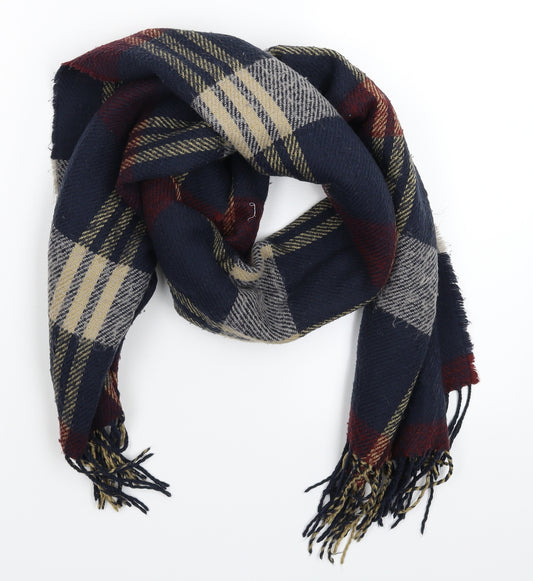 Front view of Preworn unisex multicoloured geometric knit scarf