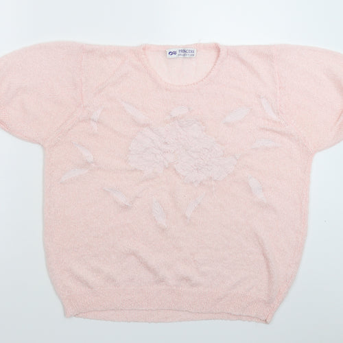 Princess Womens Pink  Knit Pullover Jumper Size 18