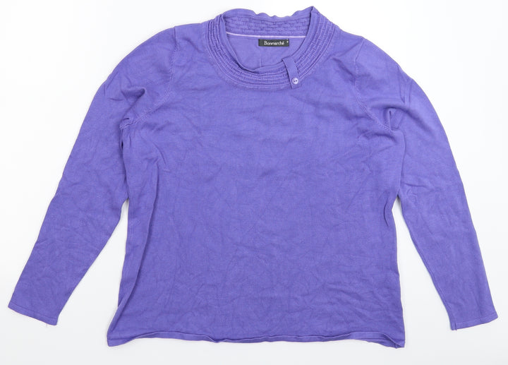 Bonmarché Womens Purple  Knit Pullover Jumper Size M