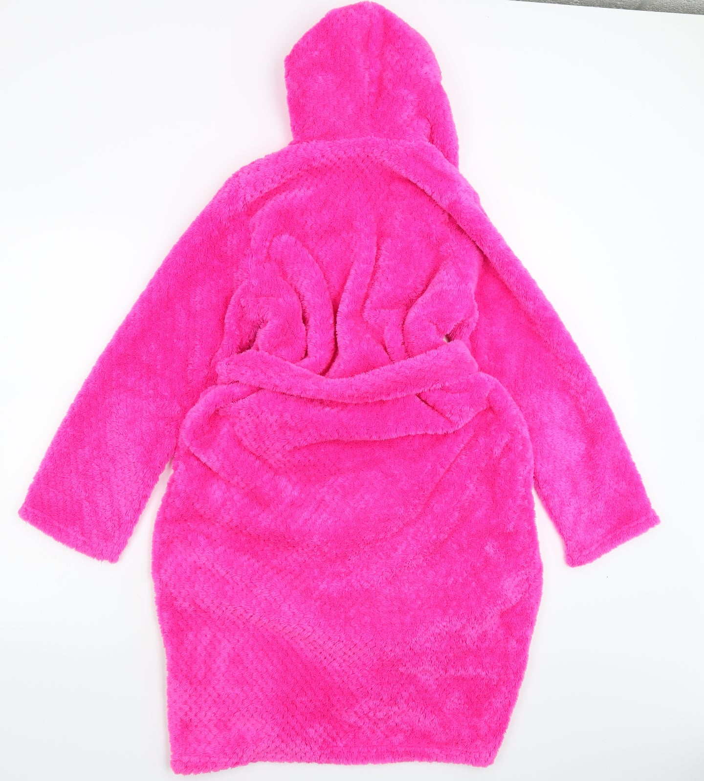 Marks and Spencer Girls Pink Solid Fleece Kimono Robe Size 11-12 Years