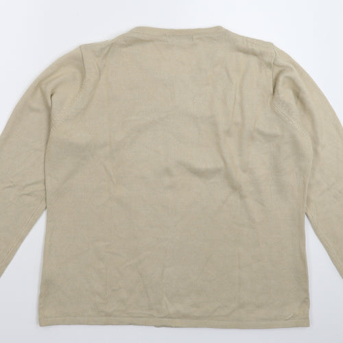 BM Womens Beige Striped Knit Pullover Jumper Size M