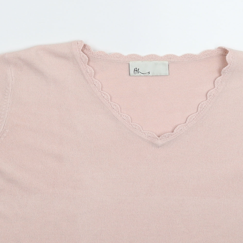 BHS Womens Pink  Knit Pullover Jumper Size 16