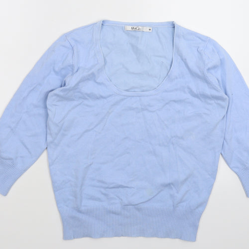 M&Co Womens Blue  Knit Pullover Jumper Size M