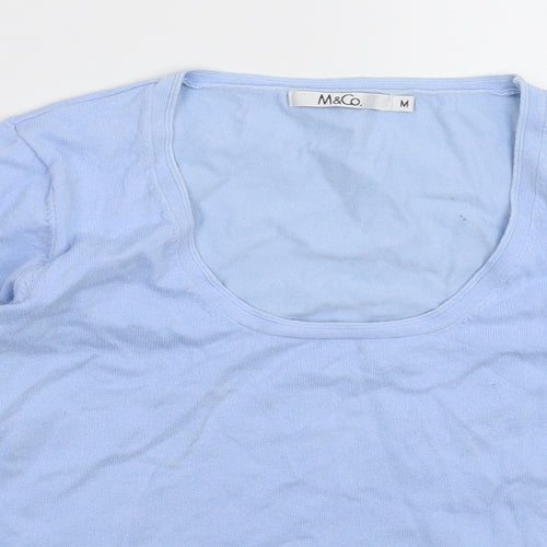 M&Co Womens Blue  Knit Pullover Jumper Size M