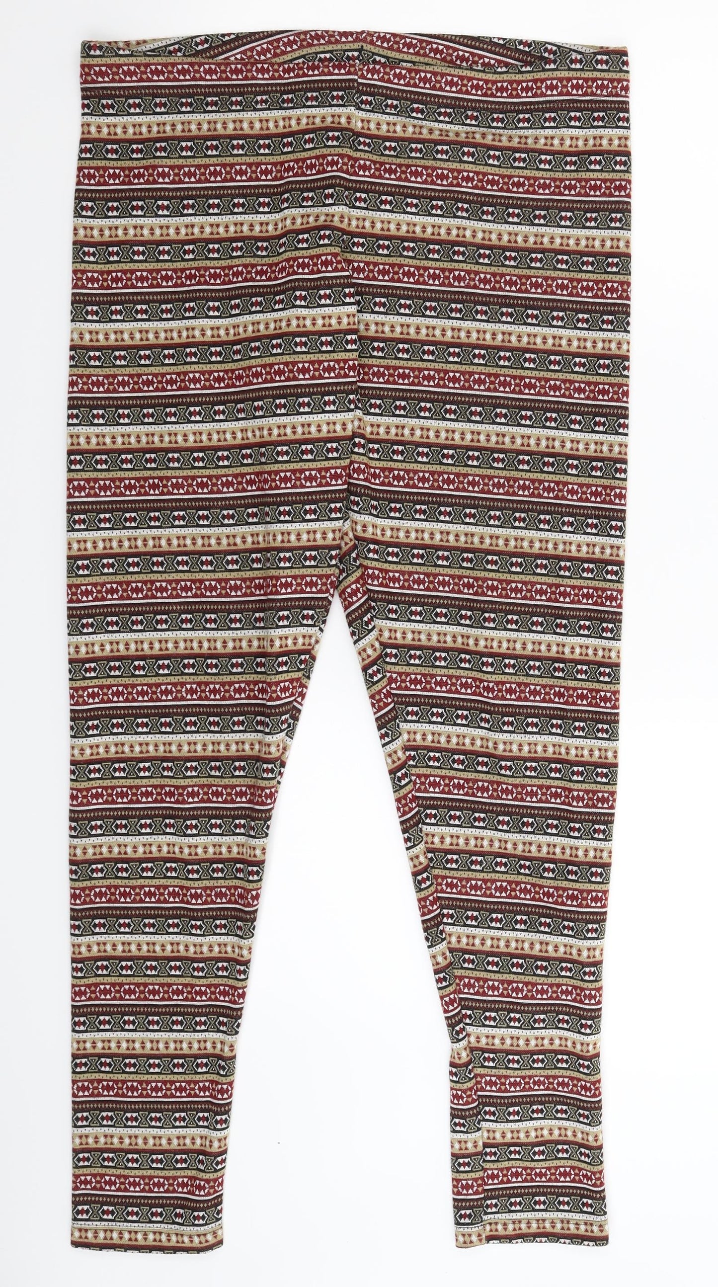 ESMARA Womens Multicoloured Geometric  Capri Leggings Size 16 L31 in