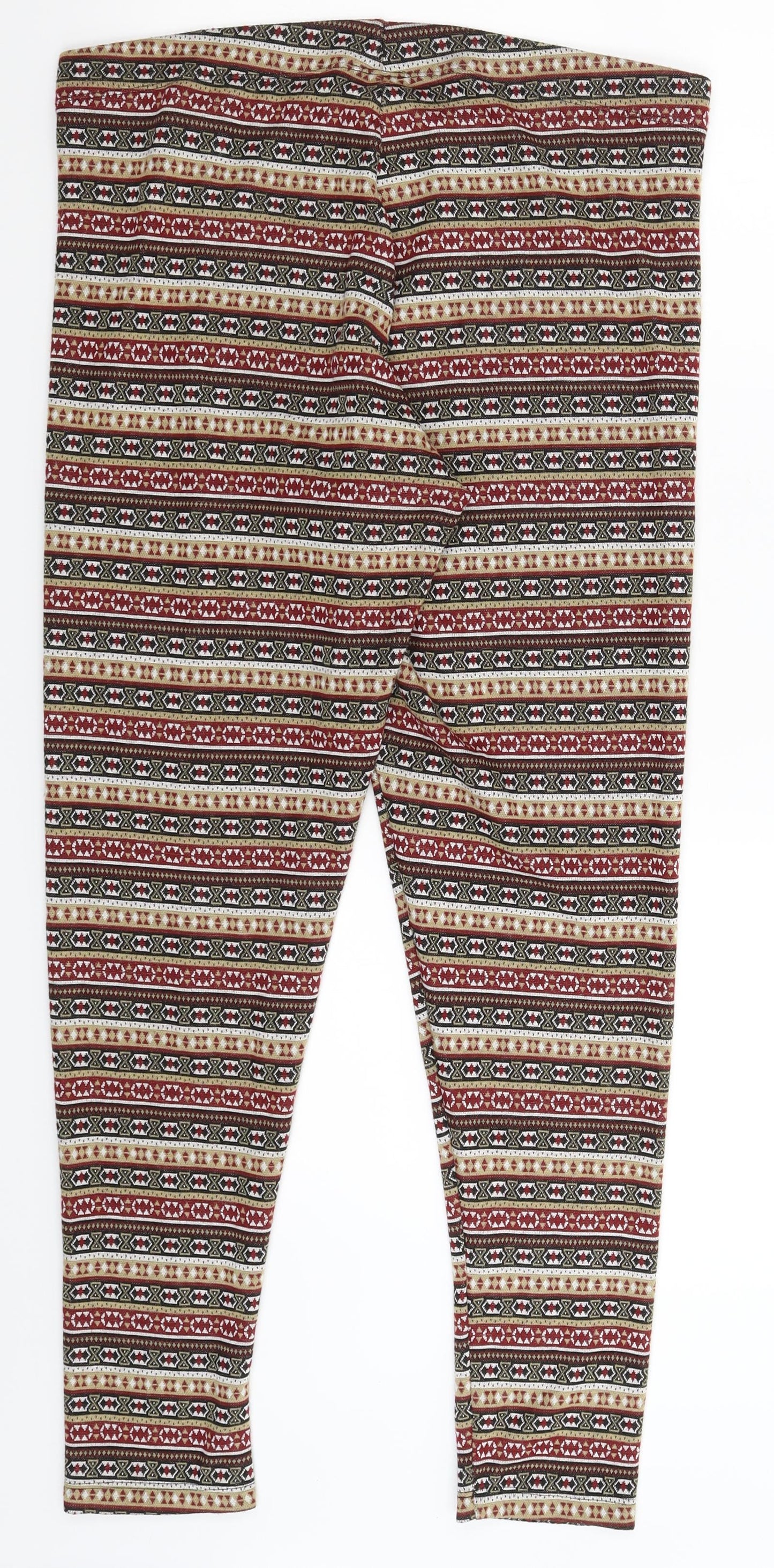 ESMARA Womens Multicoloured Geometric  Capri Leggings Size 16 L31 in