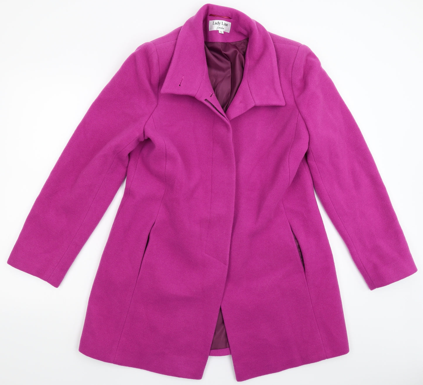 Lady Line Womens Pink  Fleece Pea Coat Coat Size 12