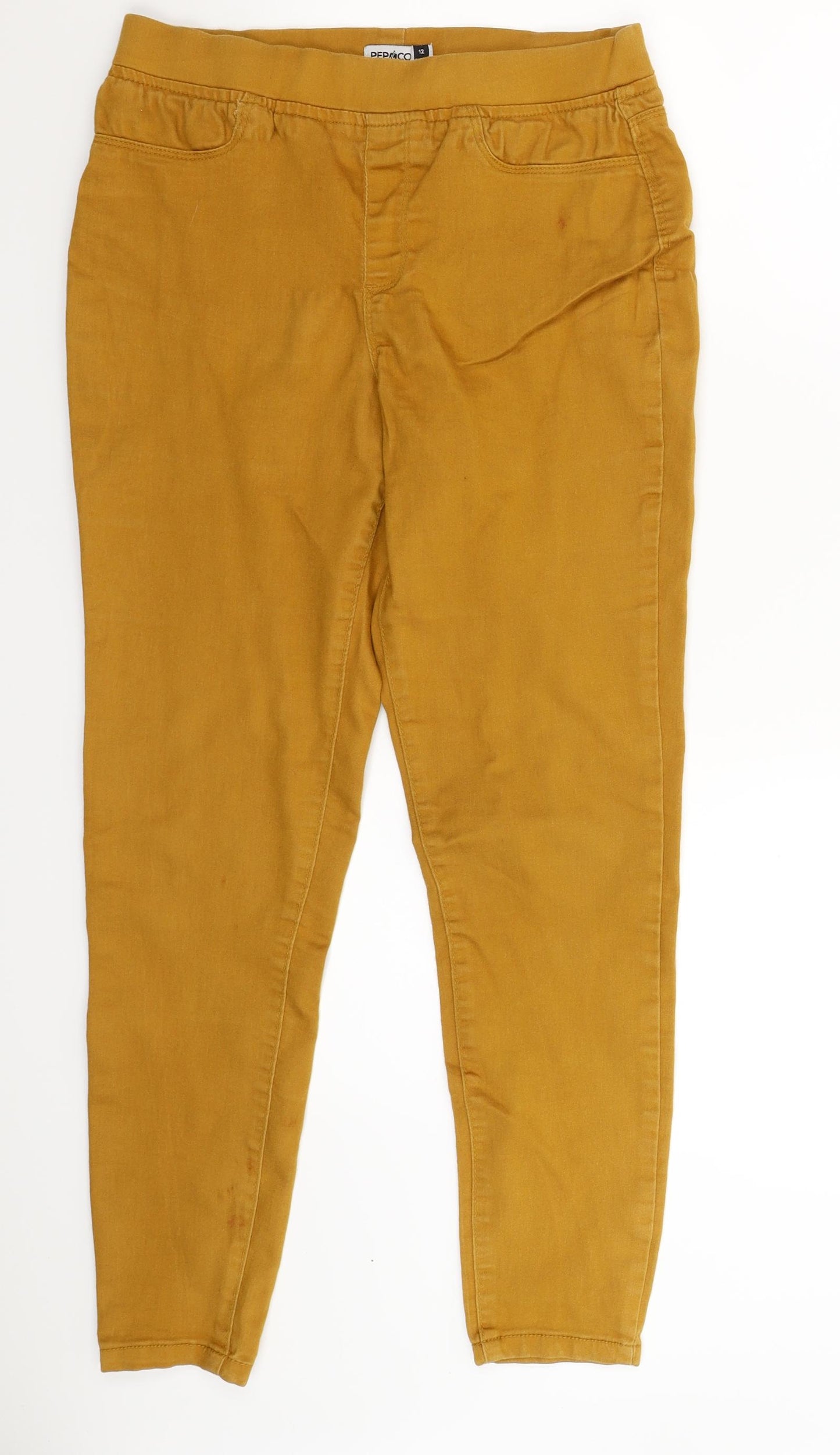 Pep&Co Womens Brown  Denim Jegging Jeans Size 12 L28 in