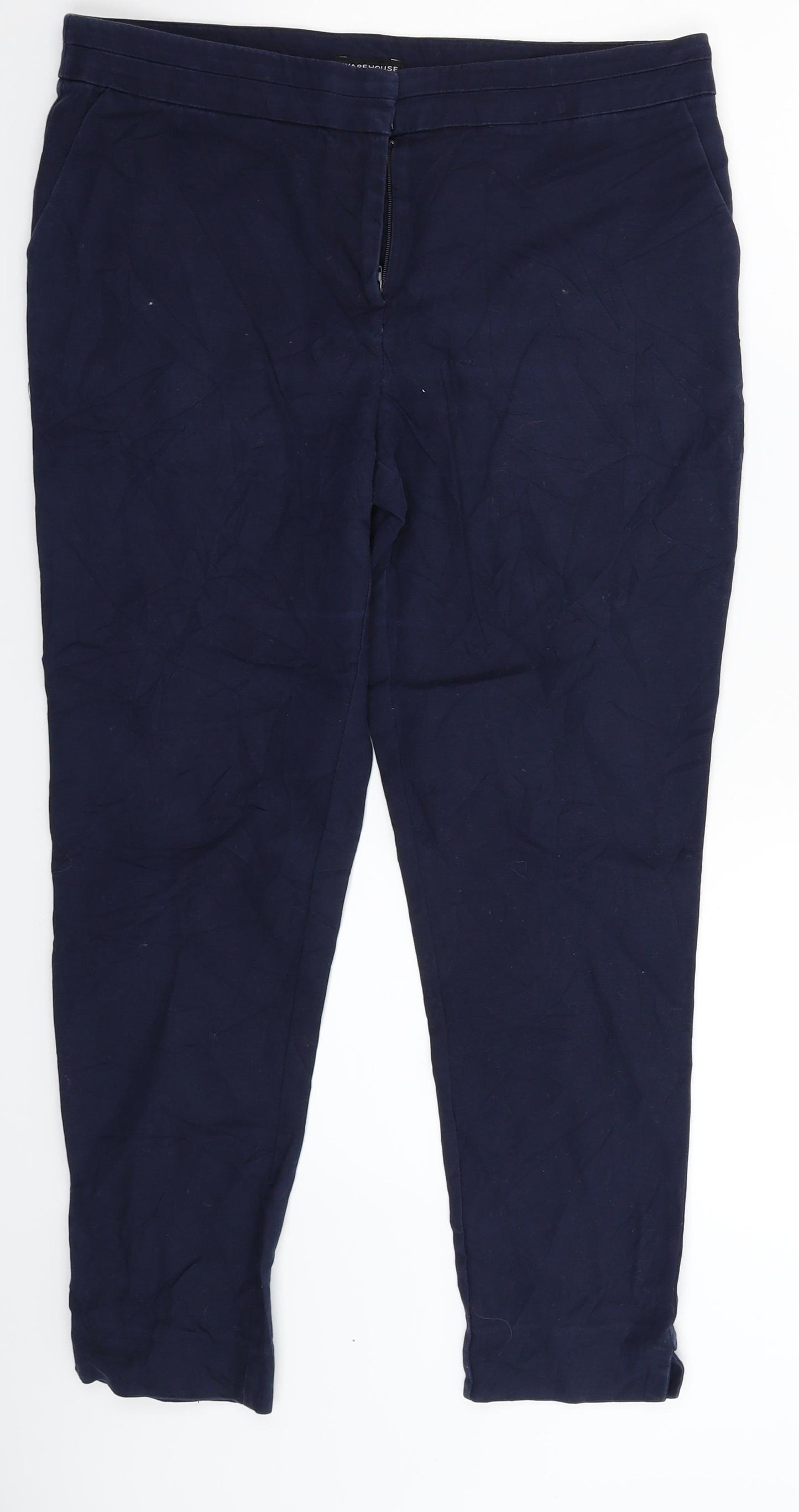 Warehouse Womens Blue   Trousers  Size 12 L25 in