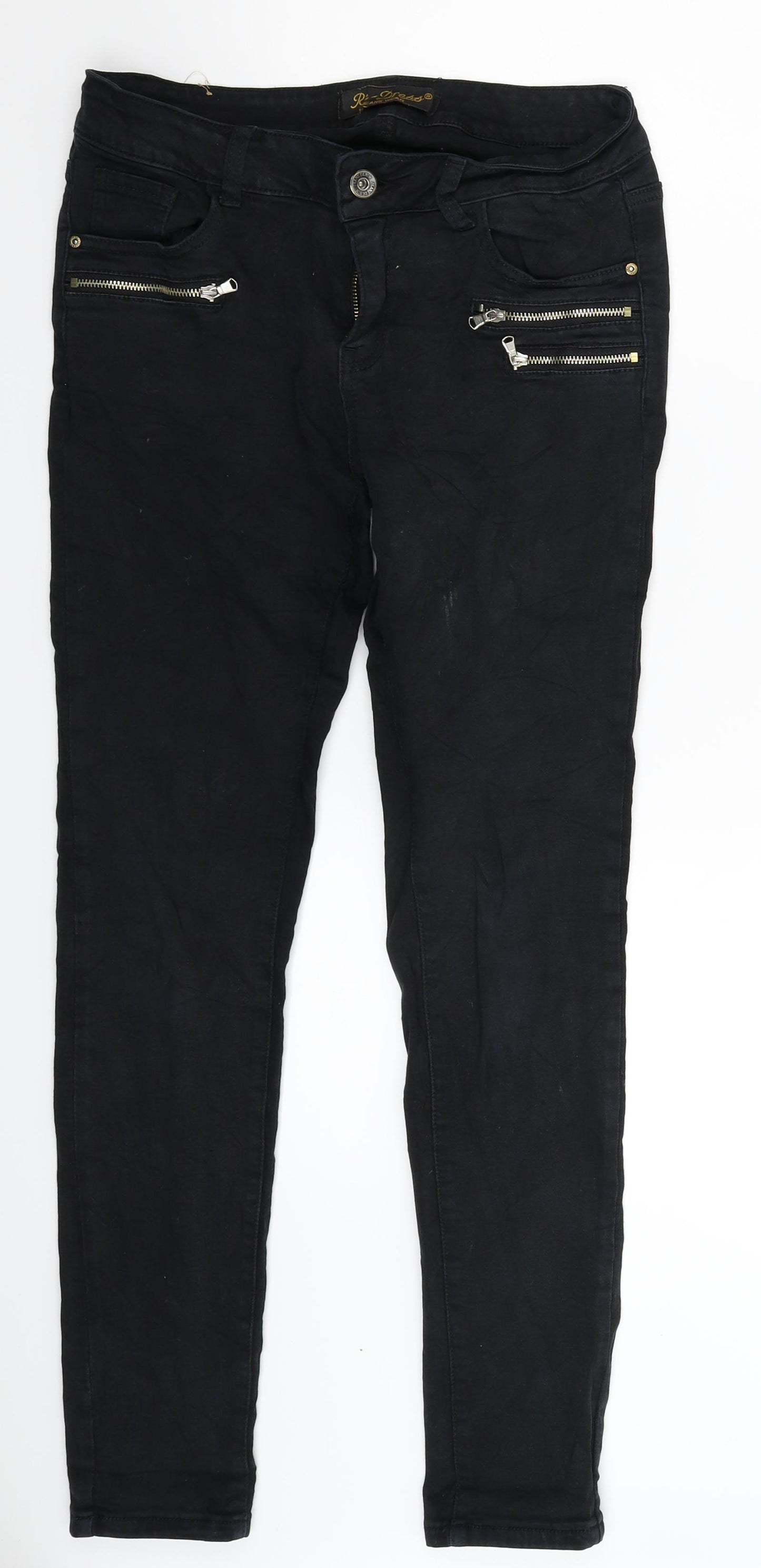 Re-Dress Womens Black  Denim Skinny Jeans Size 32 in L28 in