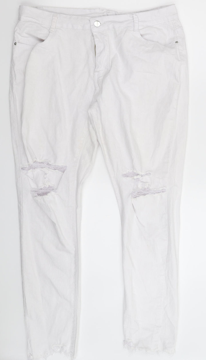 Preworn Womens White Denim Skinny Jeans Size 3XL L28 in