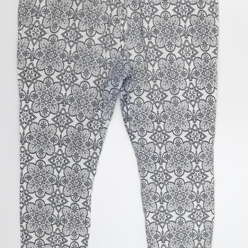 Preworn Womens White Floral  Trousers  Size 38 in L25 in