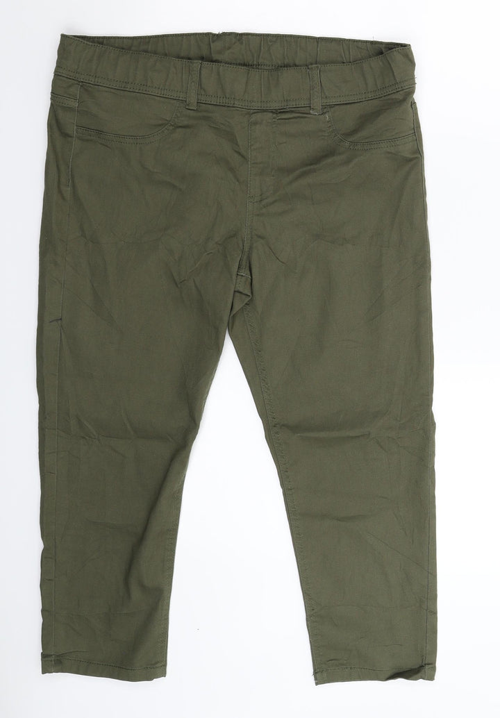 Janina Womens Green Denim Cropped Jeans Size 36 in L23 in