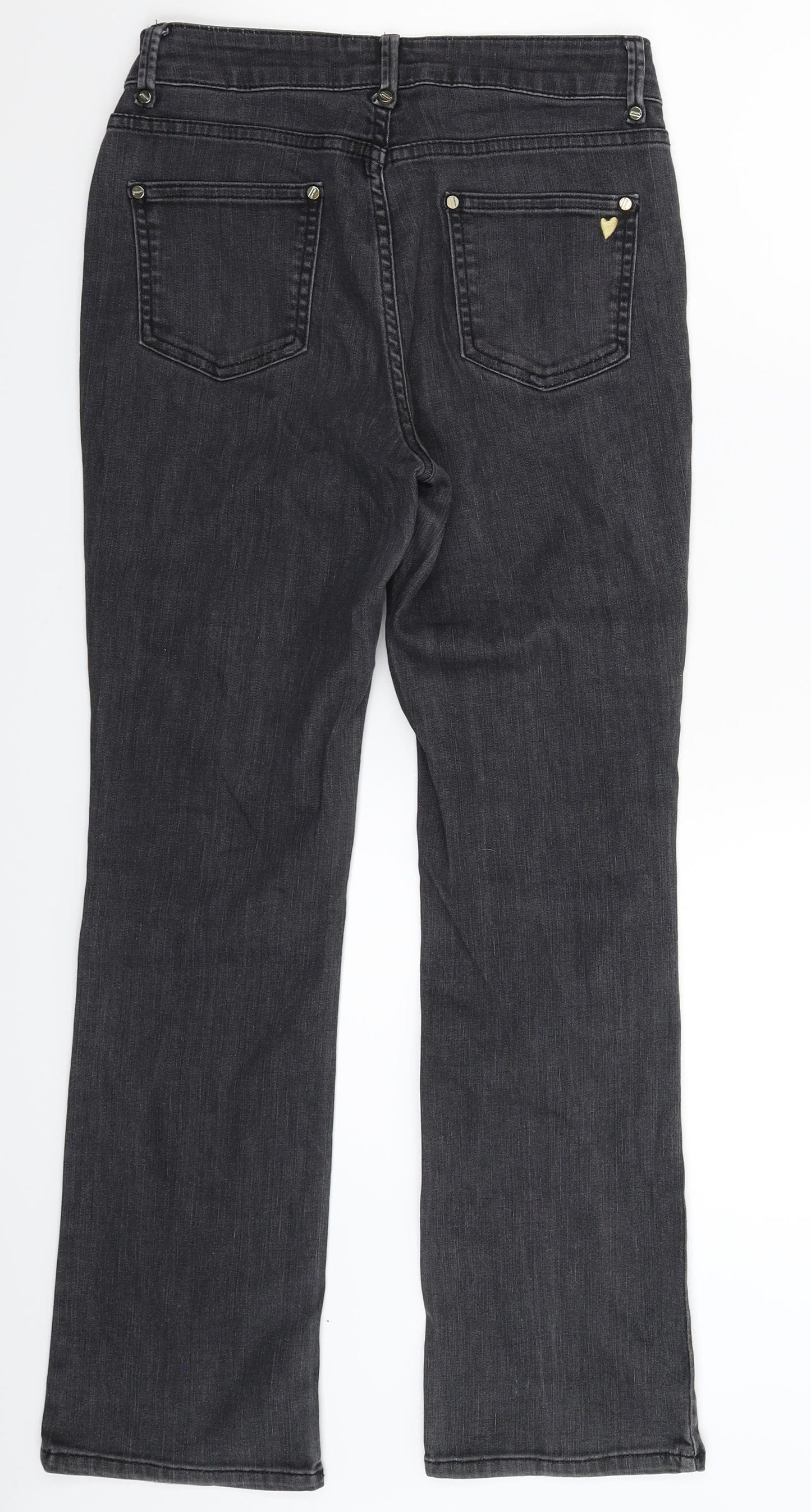 Per Una Womens Black  Denim Straight Jeans Size 28 in L28 in