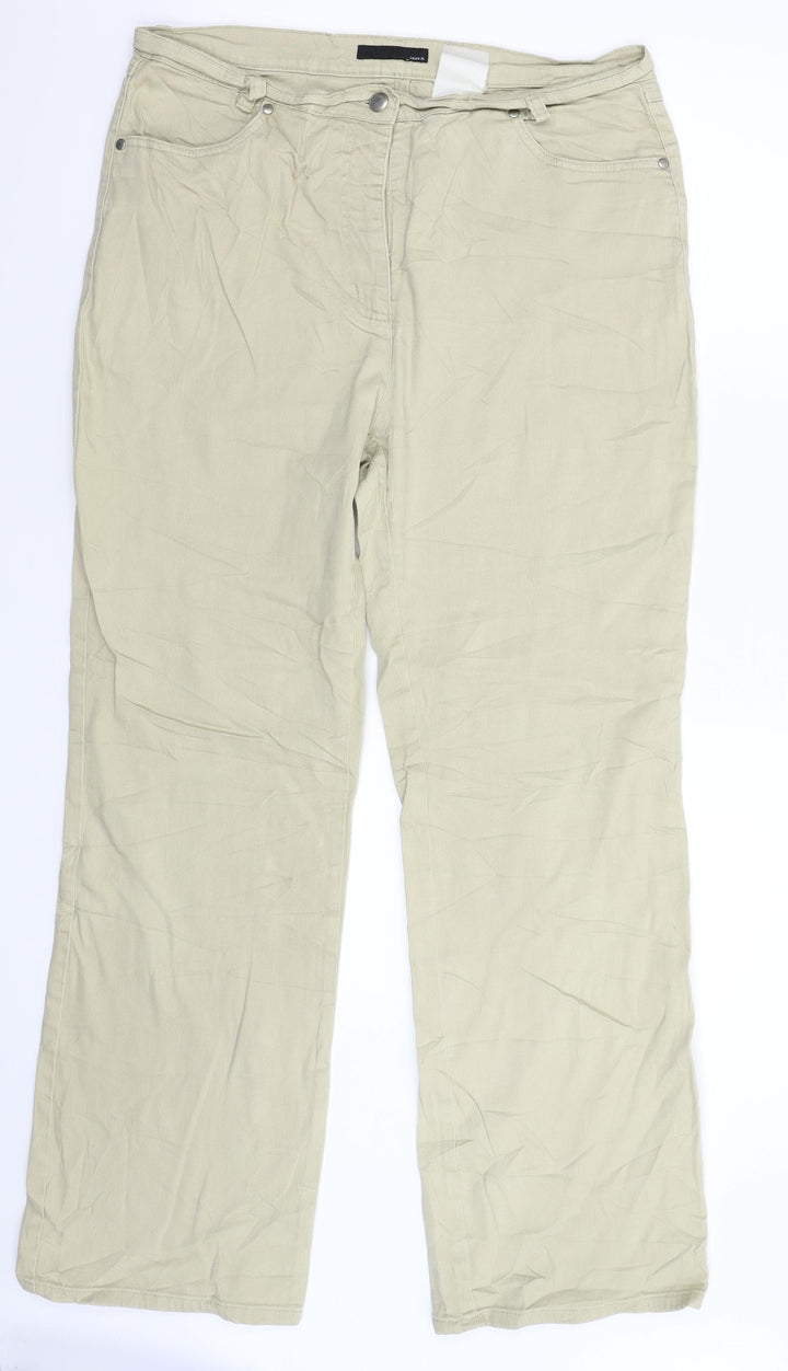 Laura M Womens Beige  Denim Straight Jeans Size 32 in L31 in