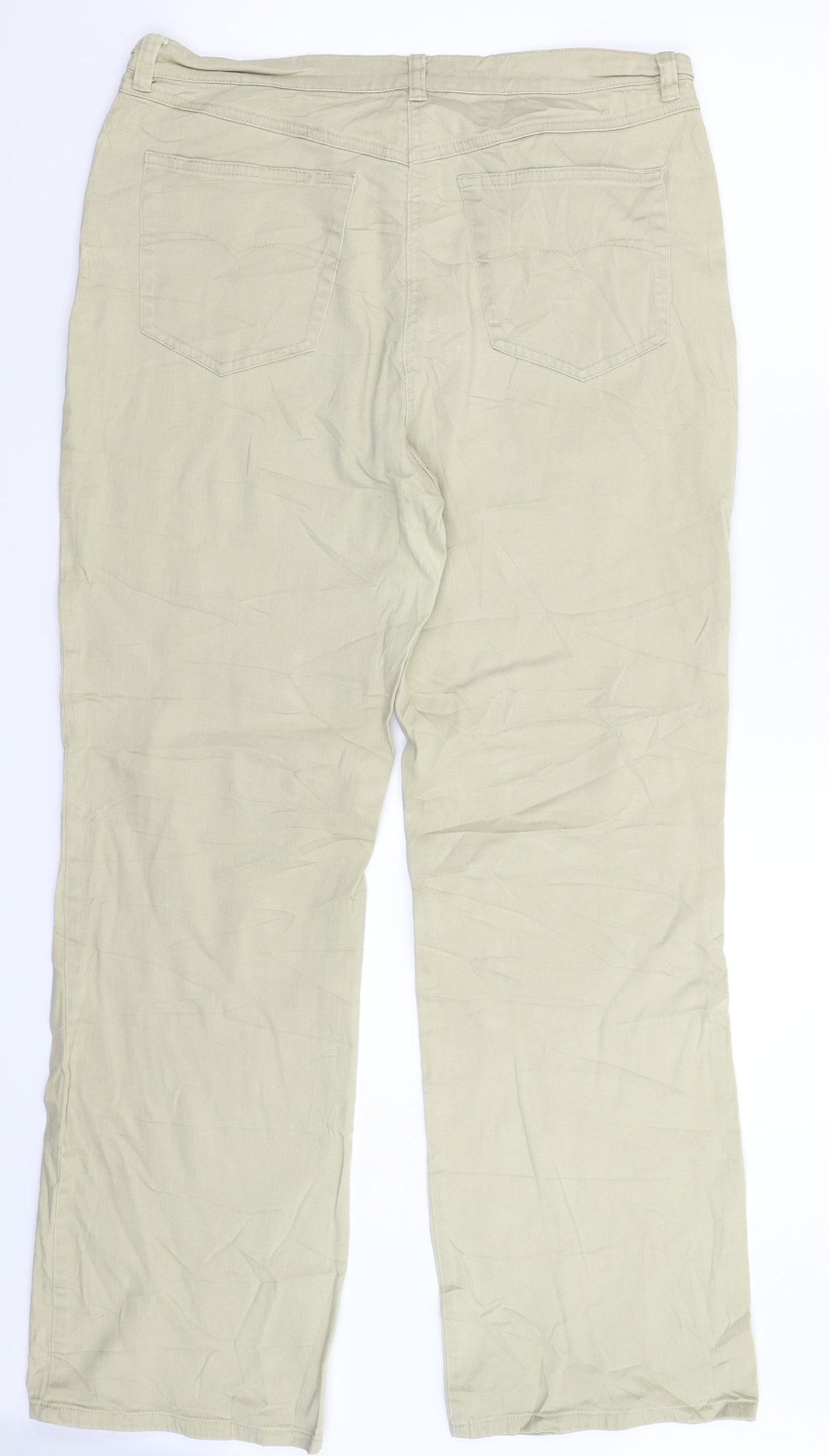 Laura M Womens Beige  Denim Straight Jeans Size 32 in L31 in