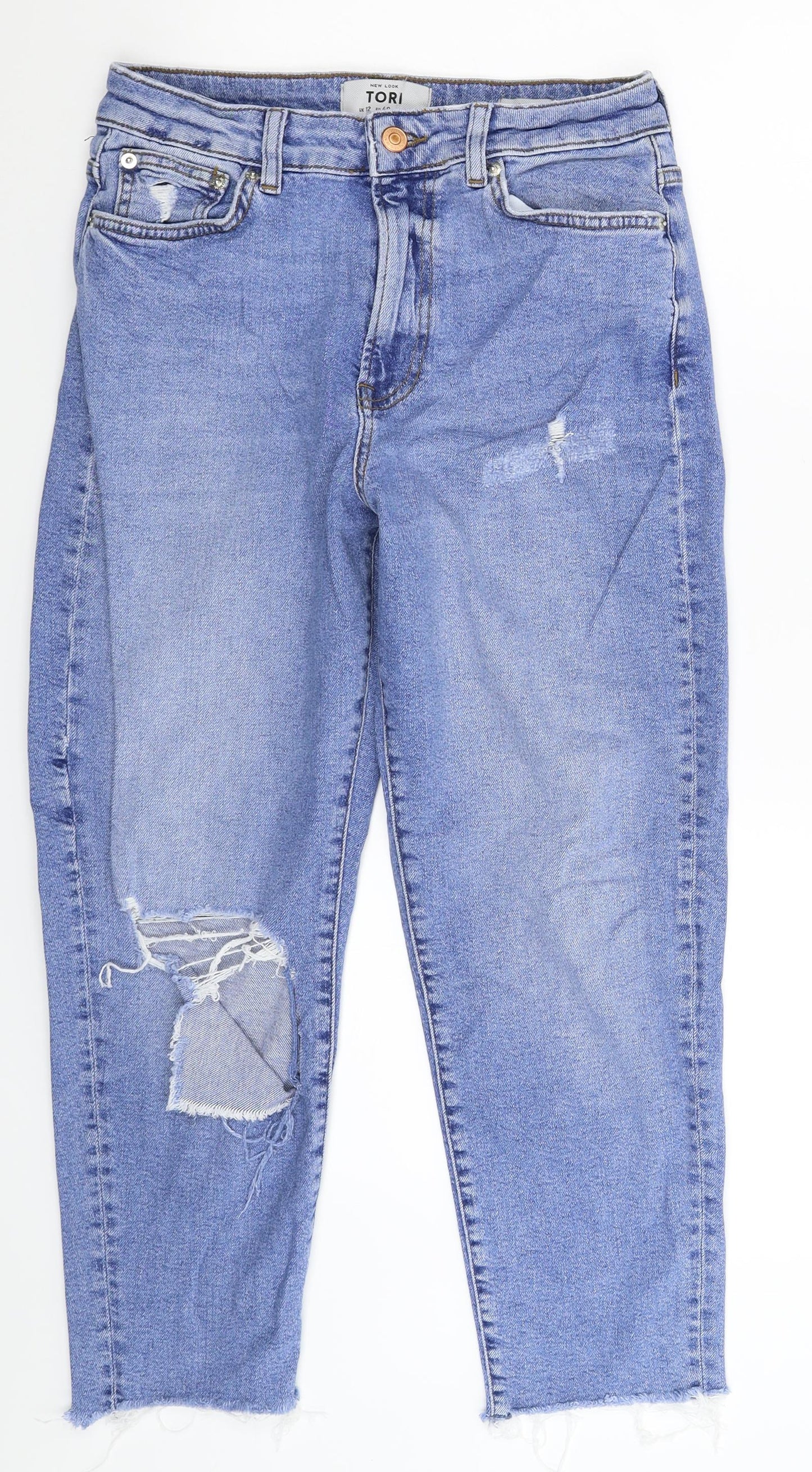 New Look Womens Blue  Denim Mom Jeans Size 12 L25 in
