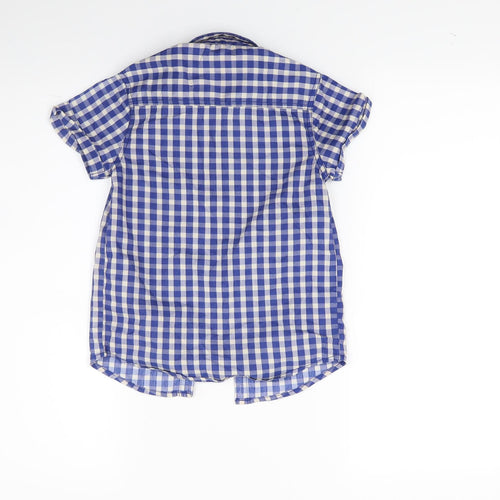 George Boys Blue Check  Basic Button-Up Size 5-6 Years