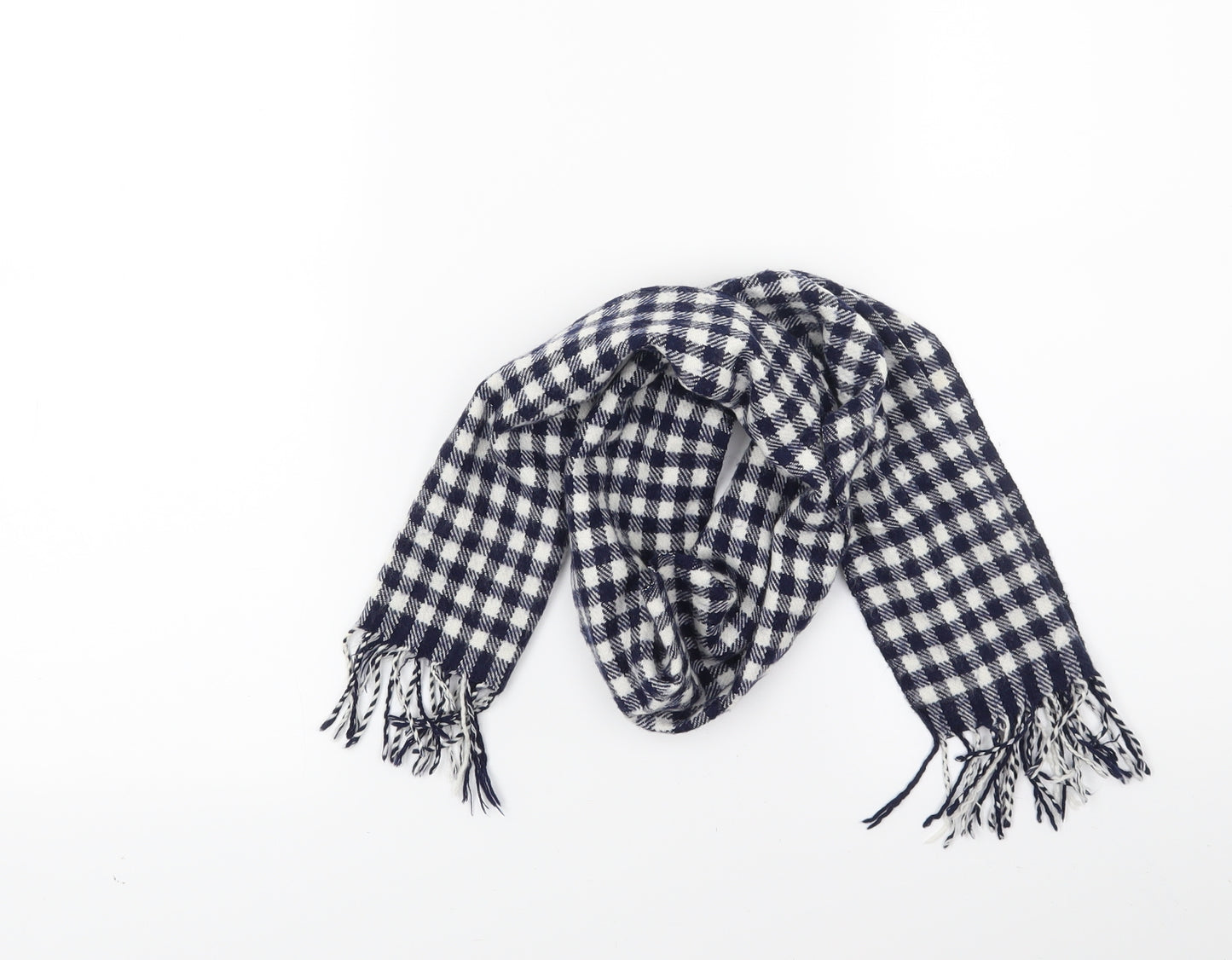 Preworn Girls Blue Check  Scarf Scarves & Wraps Size Regular
