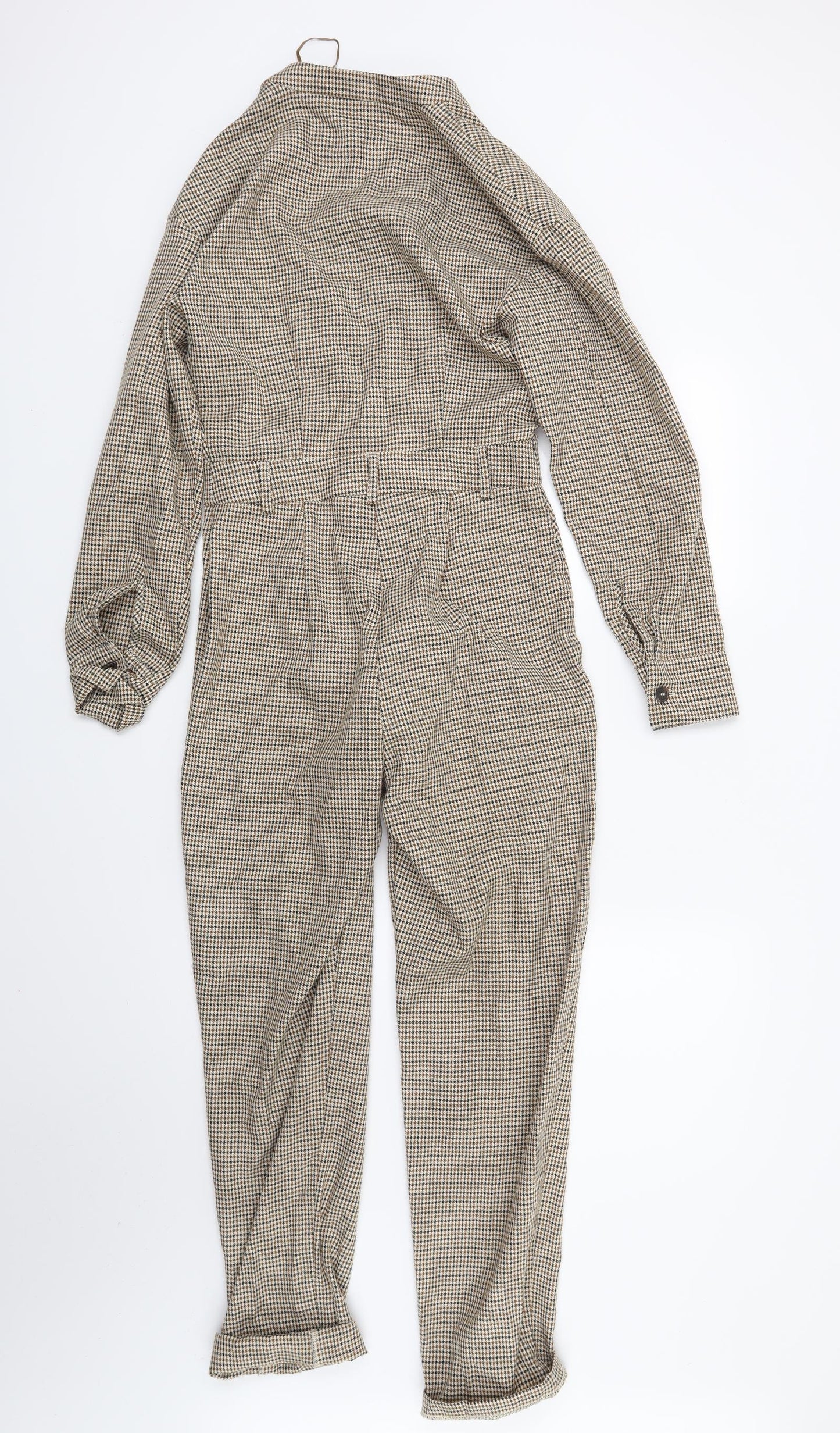 Primark Womens Beige Houndstooth  Bodysuit One-Piece Size 6 L23 in