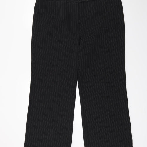essence Womens Black Striped  Trousers  Size 18 L27 in