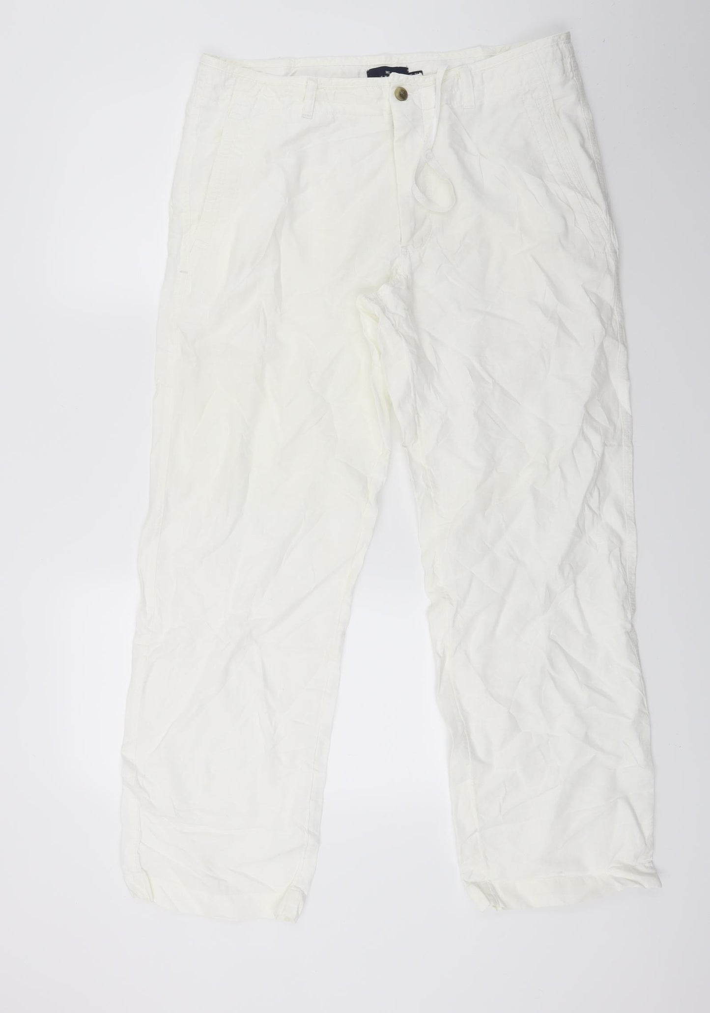 Marks and Spencer Mens White   Trousers  Size 34 L31 in