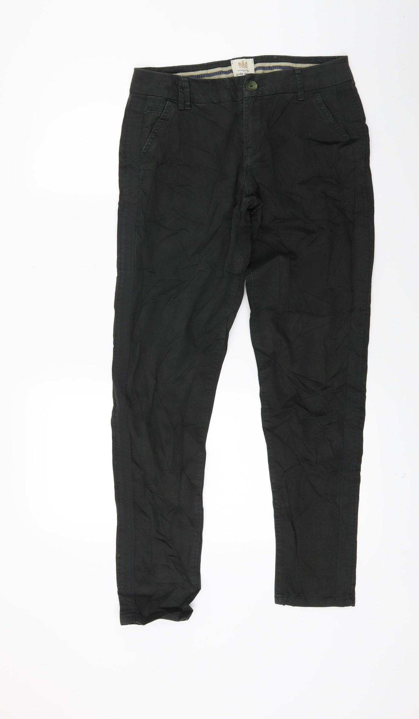 River Island Womens Black   Chino Trousers Size 8 L27 in