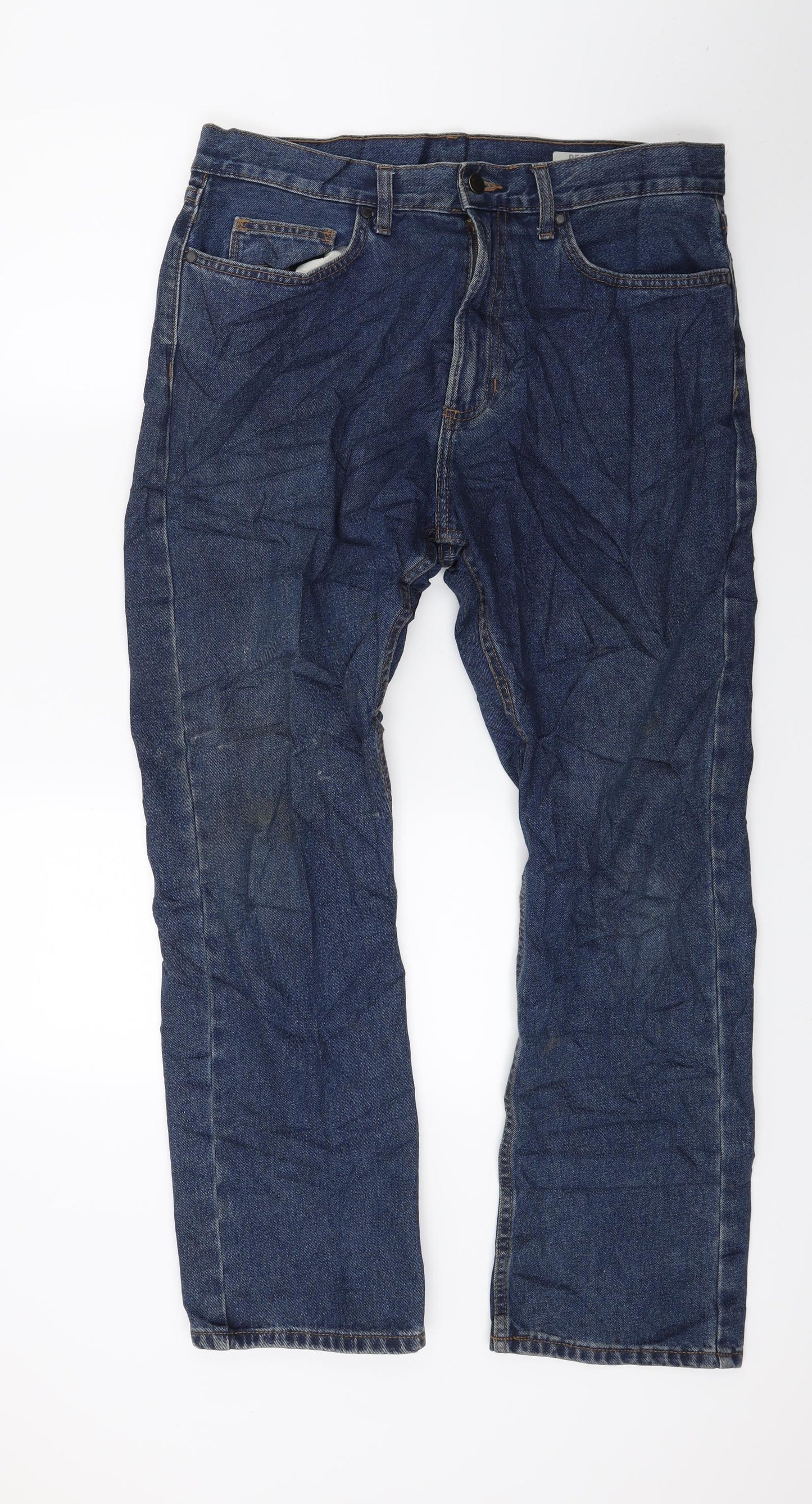 Marks and Spencer Mens Blue  Denim Straight Jeans Size 34 L29 in